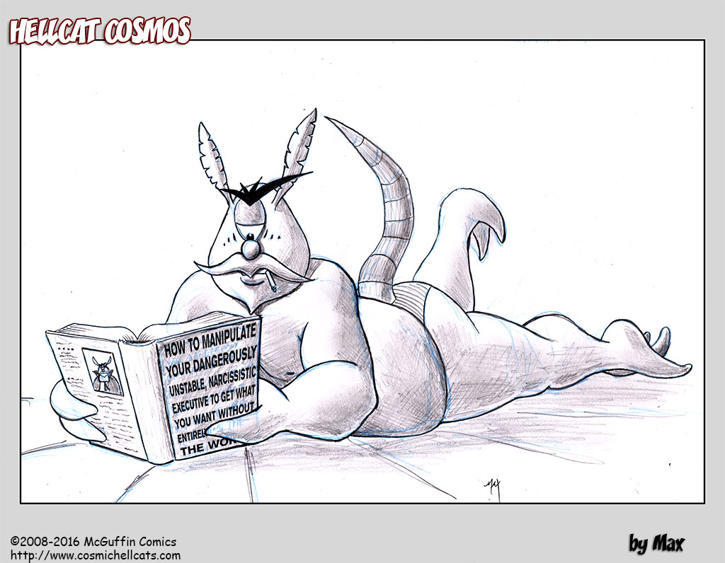Yes, B'rd is reading his own book about Narcissism.
